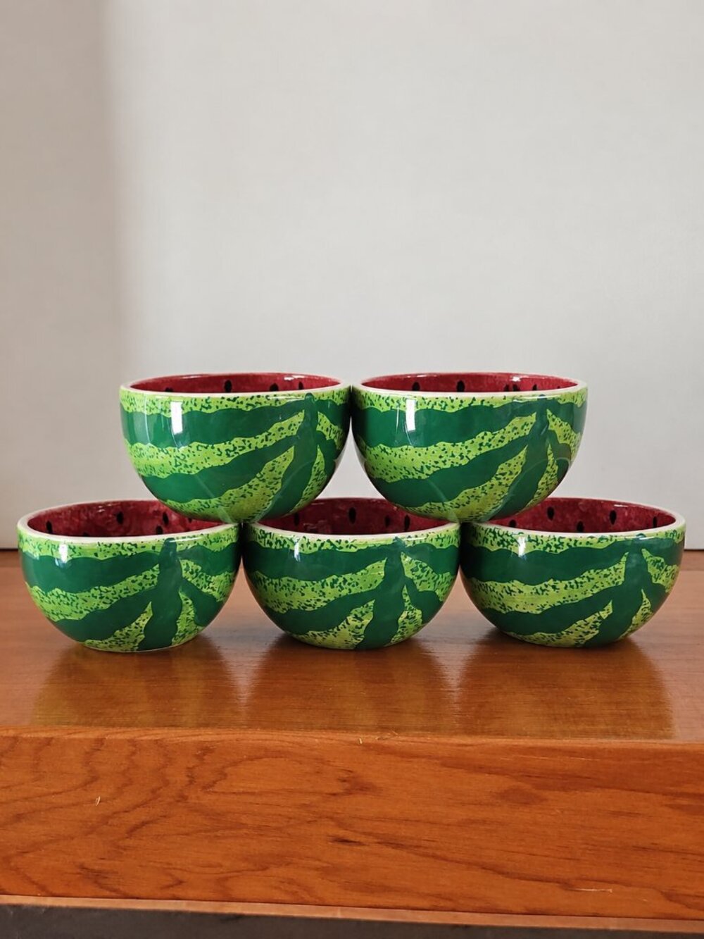 Set of 5 Vintage Linens 'N Things Ceramic Watermelon Bowls